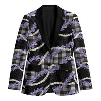 Black Hawaii Palaka Honohono Pikake Blazer Hawaiian Orchid Lei Polynesian Pattern - Polynesian Pride