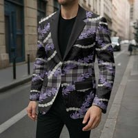 Black Hawaii Palaka Honohono Pikake Blazer Hawaiian Orchid Lei Polynesian Pattern - Polynesian Pride