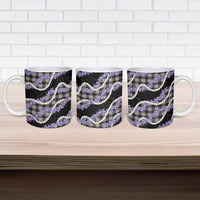 Black Hawaii Palaka Honohono Pikake Ceramic Mug Hawaiian Orchid Lei Polynesian Pattern - Polynesian Pride