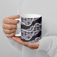 Black Hawaii Palaka Honohono Pikake Ceramic Mug Hawaiian Orchid Lei Polynesian Pattern - Polynesian Pride