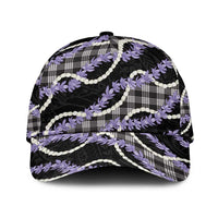 Black Hawaii Palaka Honohono Pikake Classic Cap Hawaiian Orchid Lei Polynesian Pattern LT14 Universal Fit Black - Polynesian Pride