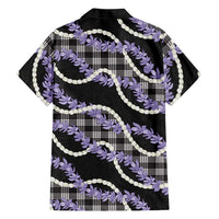 Black Hawaii Palaka Honohono Pikake Family Matching Long Sleeve Bodycon Dress and Hawaiian Shirt Hawaiian Orchid Lei Polynesian Pattern - Polynesian Pride