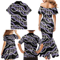 Black Hawaii Palaka Honohono Pikake Family Matching Mermaid Dress and Hawaiian Shirt Hawaiian Orchid Lei Polynesian Pattern - Polynesian Pride