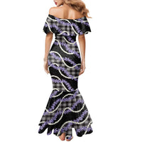Black Hawaii Palaka Honohono Pikake Family Matching Mermaid Dress and Hawaiian Shirt Hawaiian Orchid Lei Polynesian Pattern - Polynesian Pride