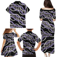 Black Hawaii Palaka Honohono Pikake Family Matching Puletasi and Hawaiian Shirt Hawaiian Orchid Lei Polynesian Pattern - Polynesian Pride