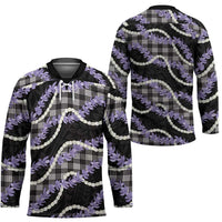 Black Hawaii Palaka Honohono Pikake Hockey Jersey Hawaiian Orchid Lei Polynesian Pattern LT14 - Polynesian Pride