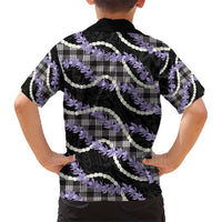 Black Hawaii Palaka Honohono Pikake Kid Hawaiian Shirt Hawaiian Orchid Lei Polynesian Pattern LT14 - Polynesian Pride