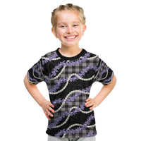 Black Hawaii Palaka Honohono Pikake Kid T Shirt Hawaiian Orchid Lei Polynesian Pattern LT14 Black - Polynesian Pride