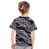 Black Hawaii Palaka Honohono Pikake Kid T Shirt Hawaiian Orchid Lei Polynesian Pattern LT14 - Polynesian Pride