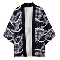 Black Hawaii Palaka Honohono Pikake Kimono Hawaiian Orchid Lei Polynesian Pattern - Polynesian Pride