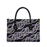 Black Hawaii Palaka Honohono Pikake Leather Bag Hawaiian Orchid Lei Polynesian Pattern - Polynesian Pride