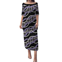 Black Hawaii Palaka Honohono Pikake Puletasi Hawaiian Orchid Lei Polynesian Pattern LT14 Long Dress Black - Polynesian Pride