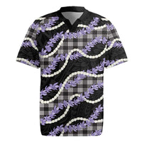 Black Hawaii Palaka Honohono Pikake Rugby Jersey Hawaiian Orchid Lei Polynesian Pattern LT14 Black - Polynesian Pride