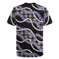 Black Hawaii Palaka Honohono Pikake Rugby Jersey Hawaiian Orchid Lei Polynesian Pattern LT14 - Polynesian Pride
