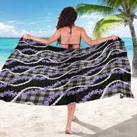 Black Hawaii Palaka Honohono Pikake Sarong Hawaiian Orchid Lei Polynesian Pattern - Polynesian Pride