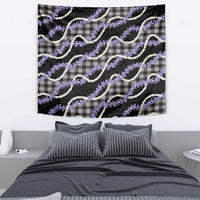 Black Hawaii Palaka Honohono Pikake Tapestry Hawaiian Orchid Lei Polynesian Pattern - Polynesian Pride