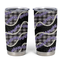Black Hawaii Palaka Honohono Pikake Tumbler Cup Hawaiian Orchid Lei Polynesian Pattern - Polynesian Pride