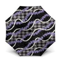 Black Hawaii Palaka Honohono Pikake Umbrella Hawaiian Orchid Lei Polynesian Pattern - Polynesian Pride