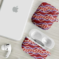 Red Hawaii Palaka Honohono Pikake AirPods Case Hawaiian Orchid Lei Polynesian Pattern LT14 - Polynesian Pride