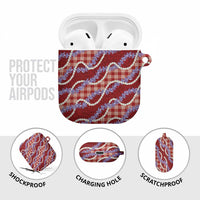 Red Hawaii Palaka Honohono Pikake AirPods Case Hawaiian Orchid Lei Polynesian Pattern LT14 - Polynesian Pride
