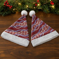 Red Hawaii Palaka Honohono Pikake Christmas Santa Hat Hawaiian Orchid Lei Polynesian Pattern - Polynesian Pride