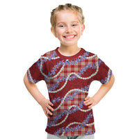Red Hawaii Palaka Honohono Pikake Kid T Shirt Hawaiian Orchid Lei Polynesian Pattern LT14 Red - Polynesian Pride