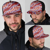 Red Hawaii Palaka Honohono Pikake Mesh Trucker Cap Hawaiian Orchid Lei Polynesian Pattern LT14 - Polynesian Pride