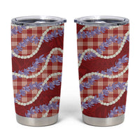 Red Hawaii Palaka Honohono Pikake Tumbler Cup Hawaiian Orchid Lei Polynesian Pattern - Polynesian Pride