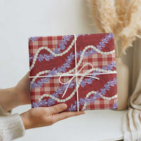 Red Hawaii Palaka Honohono Pikake Wrapping Paper Hawaiian Orchid Lei Polynesian Pattern LT14 - Polynesian Pride