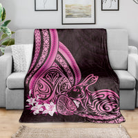 Pink Polynesia Easter Day Blanket Eggs With Bunny Polynesian Pattern LT14 - Polynesian Pride