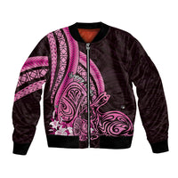 Pink Polynesia Easter Day Bomber Jacket Eggs With Bunny Polynesian Pattern LT14 Unisex Pink - Polynesian Pride