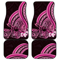 Pink Polynesia Easter Day Car Mats Eggs With Bunny Polynesian Pattern LT14 - Polynesian Pride