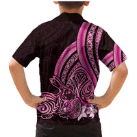 Pink Polynesia Easter Day Family Matching Mermaid Dress and Hawaiian Shirt Eggs With Bunny Polynesian Pattern LT14 - Polynesian Pride