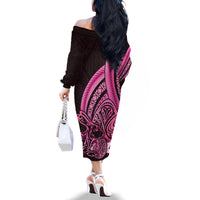 Pink Polynesia Easter Day Family Matching Off The Shoulder Long Sleeve Dress and Hawaiian Shirt Eggs With Bunny Polynesian Pattern LT14 - Polynesian Pride