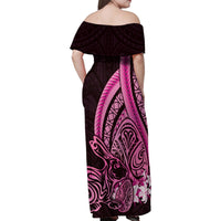 Pink Polynesia Easter Day Family Matching Off Shoulder Maxi Dress and Hawaiian Shirt Eggs With Bunny Polynesian Pattern LT14 - Polynesian Pride