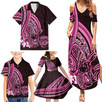Pink Polynesia Easter Day Family Matching Summer Maxi Dress and Hawaiian Shirt Eggs With Bunny Polynesian Pattern LT14 - Polynesian Pride