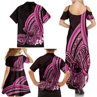 Pink Polynesia Easter Day Family Matching Summer Maxi Dress and Hawaiian Shirt Eggs With Bunny Polynesian Pattern LT14 - Polynesian Pride