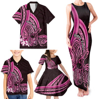 Pink Polynesia Easter Day Family Matching Tank Maxi Dress and Hawaiian Shirt Eggs With Bunny Polynesian Pattern LT14 - Polynesian Pride