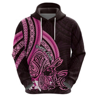 Pink Polynesia Easter Day Hoodie Eggs With Bunny Polynesian Pattern LT14 - Polynesian Pride
