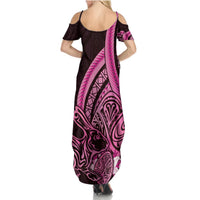 Pink Polynesia Easter Day Summer Maxi Dress Eggs With Bunny Polynesian Pattern LT14 - Polynesian Pride