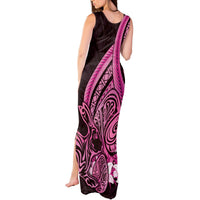 Pink Polynesia Easter Day Tank Maxi Dress Eggs With Bunny Polynesian Pattern LT14 - Polynesian Pride