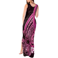 Pink Polynesia Easter Day Tank Maxi Dress Eggs With Bunny Polynesian Pattern LT14 - Polynesian Pride
