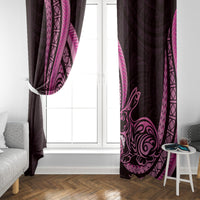 Pink Polynesia Easter Day Window Curtain Eggs With Bunny Polynesian Pattern LT14 - Polynesian Pride