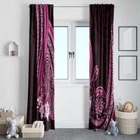 Pink Polynesia Easter Day Window Curtain Eggs With Bunny Polynesian Pattern LT14 - Polynesian Pride