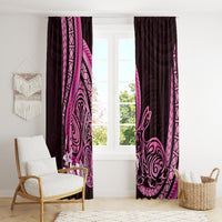 Pink Polynesia Easter Day Window Curtain Eggs With Bunny Polynesian Pattern LT14 - Polynesian Pride