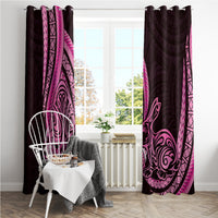 Pink Polynesia Easter Day Window Curtain Eggs With Bunny Polynesian Pattern LT14 - Polynesian Pride