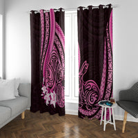 Pink Polynesia Easter Day Window Curtain Eggs With Bunny Polynesian Pattern LT14 With Grommets Pink - Polynesian Pride