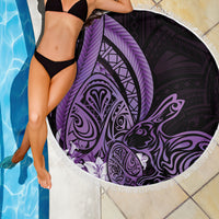 Purple Polynesia Easter Day Beach Blanket Eggs With Bunny Polynesian Pattern LT14 - Polynesian Pride
