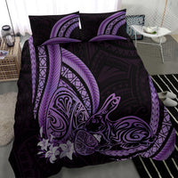 Purple Polynesia Easter Day Bedding Set Eggs With Bunny Polynesian Pattern LT14 - Polynesian Pride