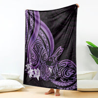Purple Polynesia Easter Day Blanket Eggs With Bunny Polynesian Pattern LT14 - Polynesian Pride